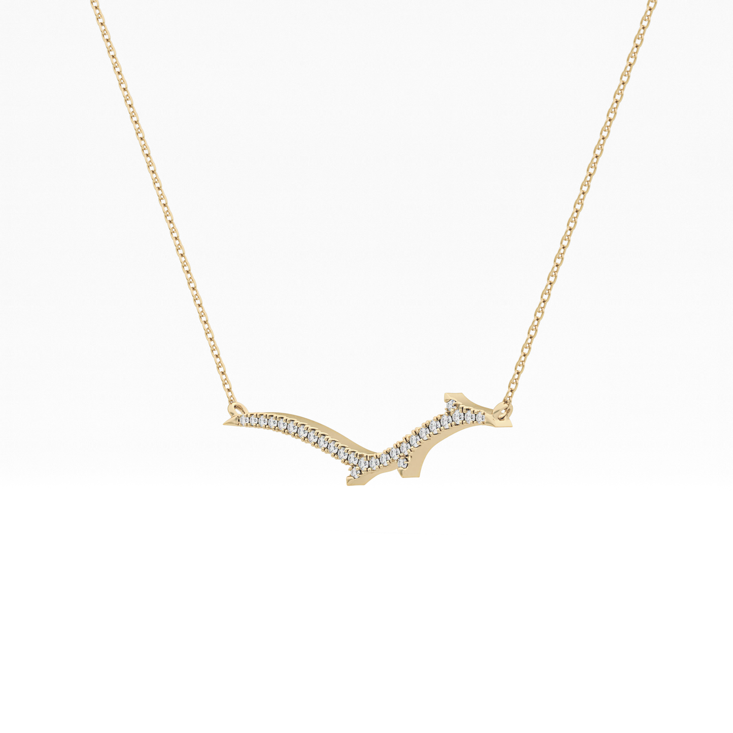 0.123 TCW Round Lab Grown Diamond Twig Necklace