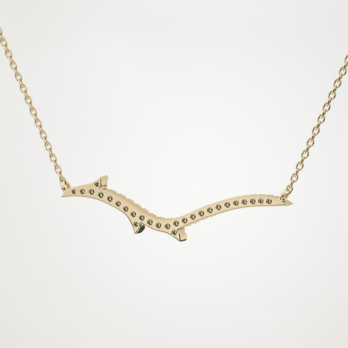 0.123 TCW Round Lab Grown Diamond Twig Necklace