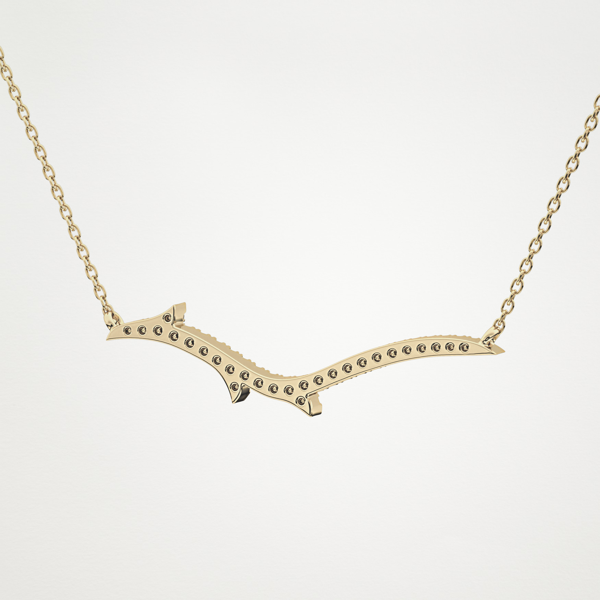 0.123 TCW Round Lab Grown Diamond Twig Necklace