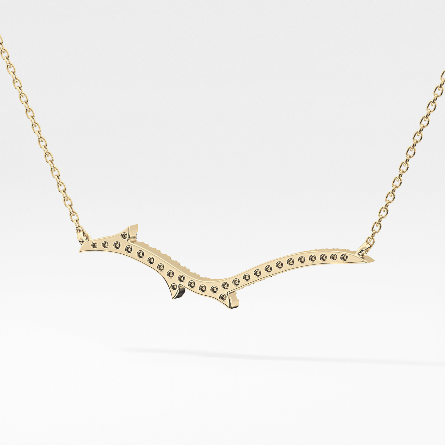 0.123 TCW Round Lab Grown Diamond Twig Necklace