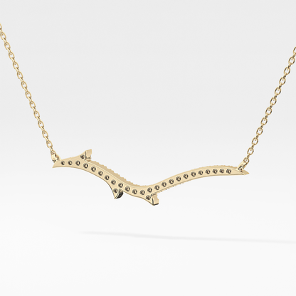 0.123 TCW Round Lab Grown Diamond Twig Necklace