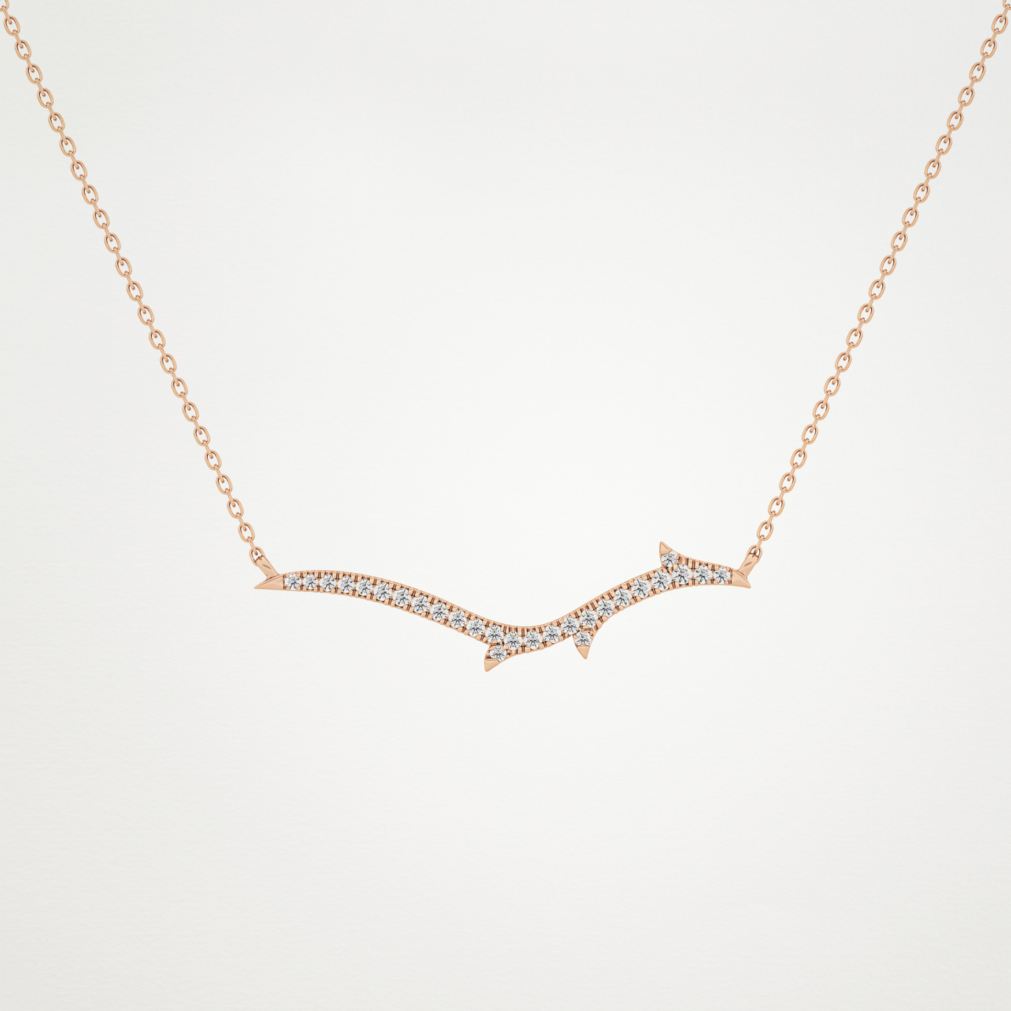 0.123 TCW Round Lab Grown Diamond Twig Necklace