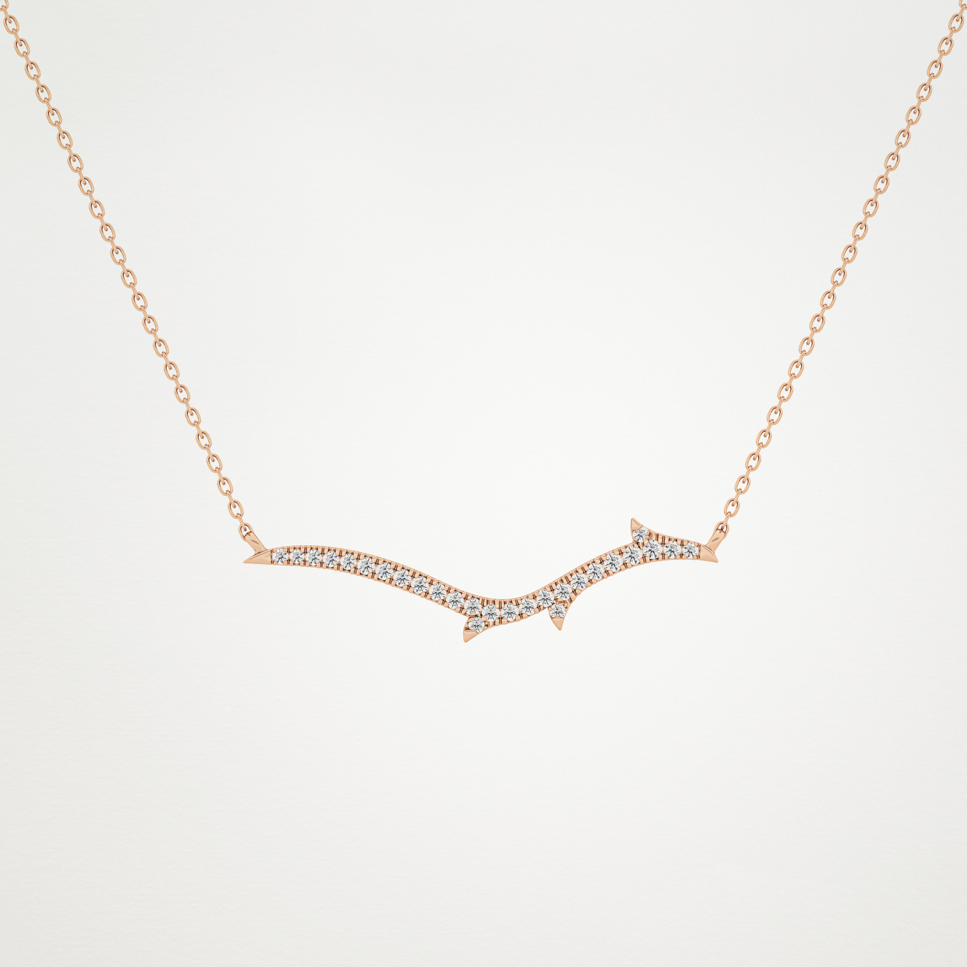 0.123 TCW Round Lab Grown Diamond Twig Necklace