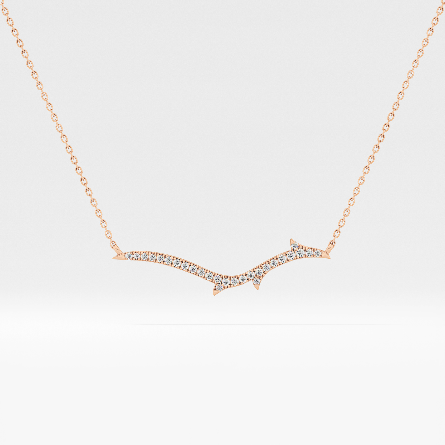 0.123 TCW Round Lab Grown Diamond Twig Necklace