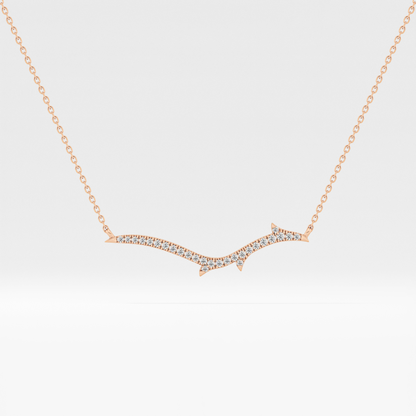0.123 TCW Round Lab Grown Diamond Twig Necklace