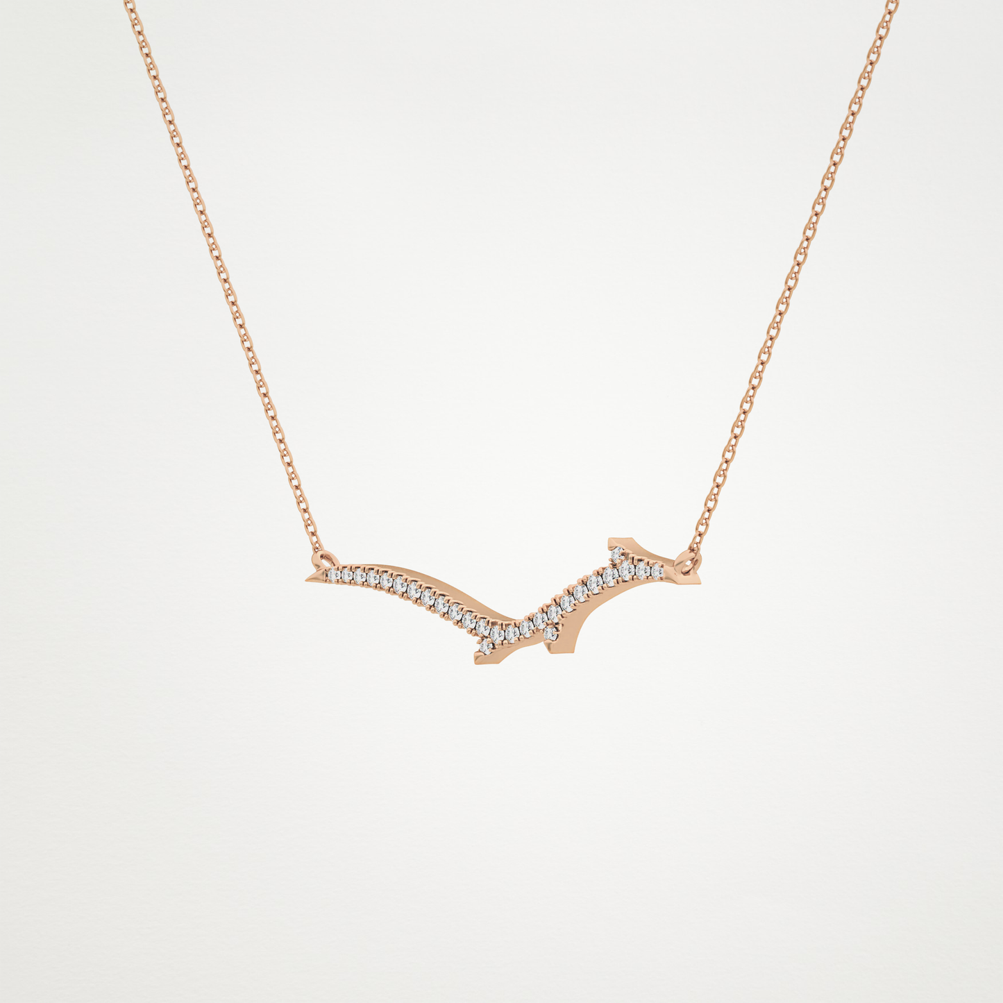 0.123 TCW Round Lab Grown Diamond Twig Necklace