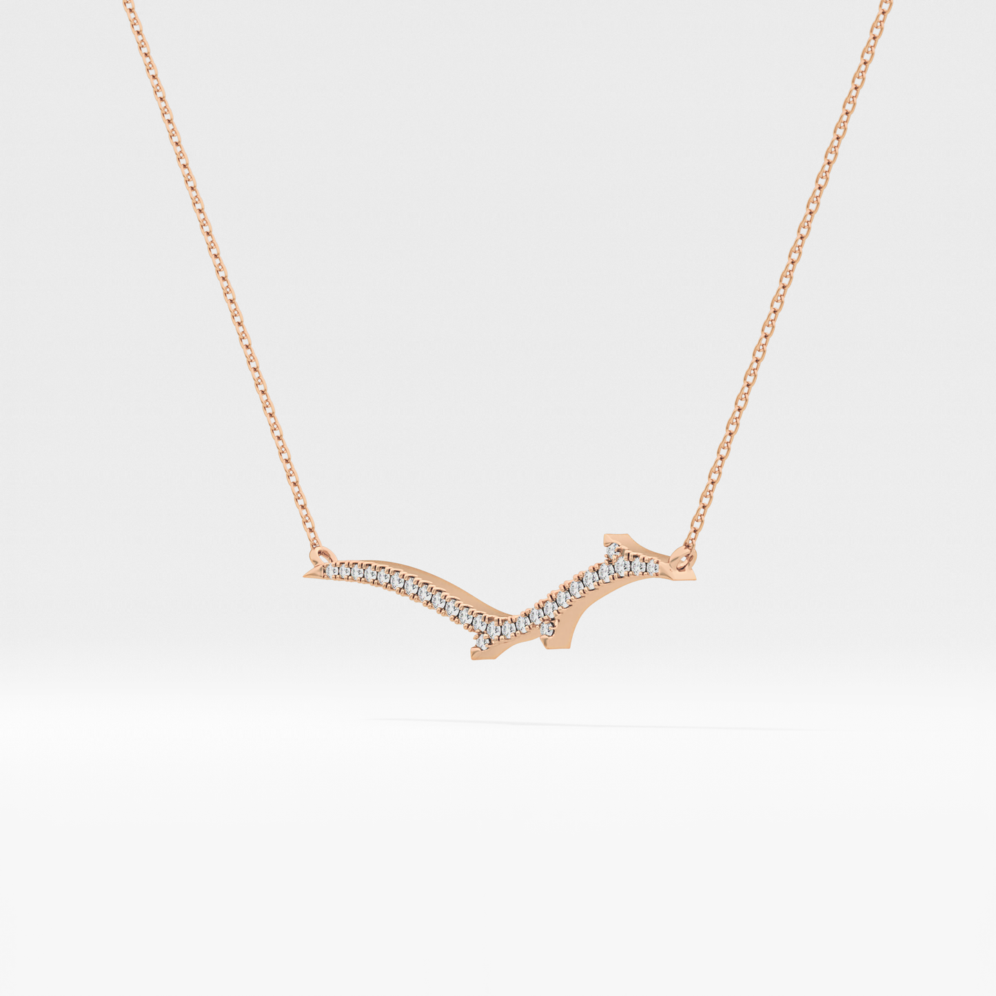 0.123 TCW Round Lab Grown Diamond Twig Necklace