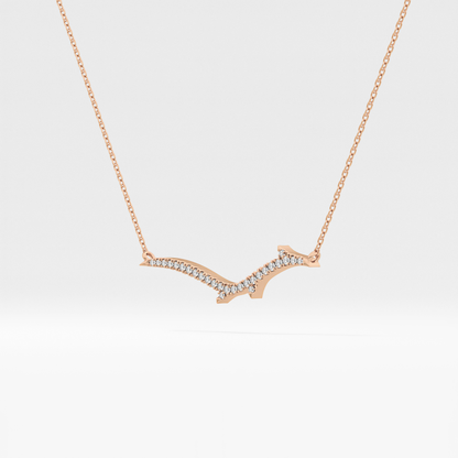 0.123 TCW Round Lab Grown Diamond Twig Necklace