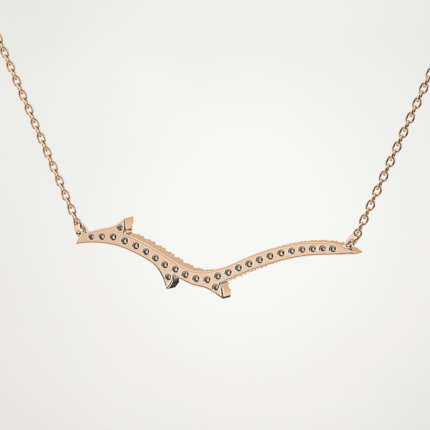 0.123 TCW Round Lab Grown Diamond Twig Necklace