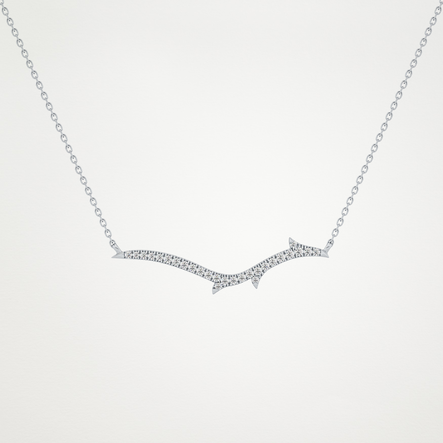 0.123 TCW Round Lab Grown Diamond Twig Necklace