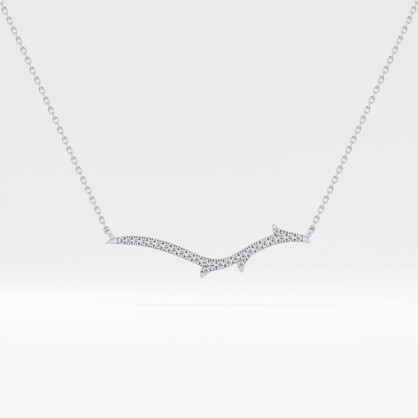 0.123 TCW Round Lab Grown Diamond Twig Necklace