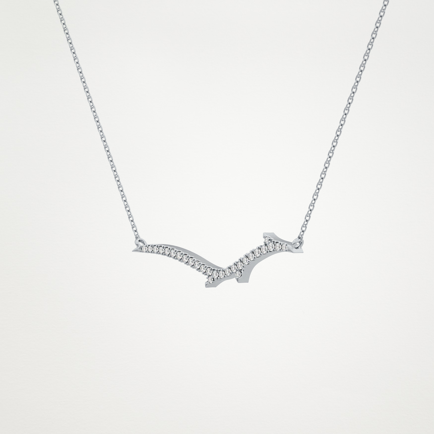 0.123 TCW Round Lab Grown Diamond Twig Necklace