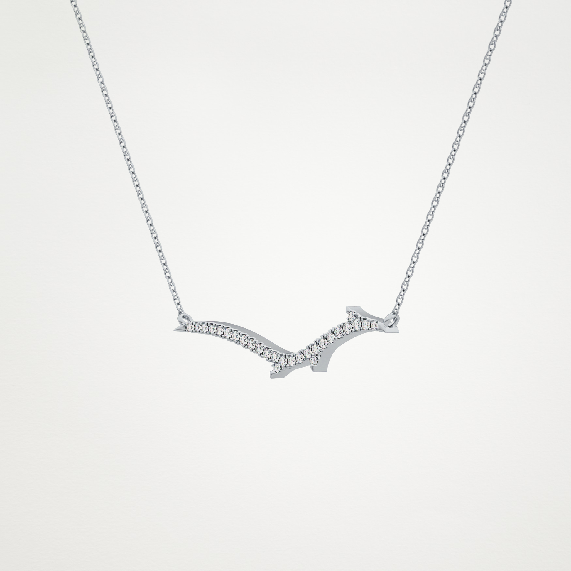 0.123 TCW Round Lab Grown Diamond Twig Necklace