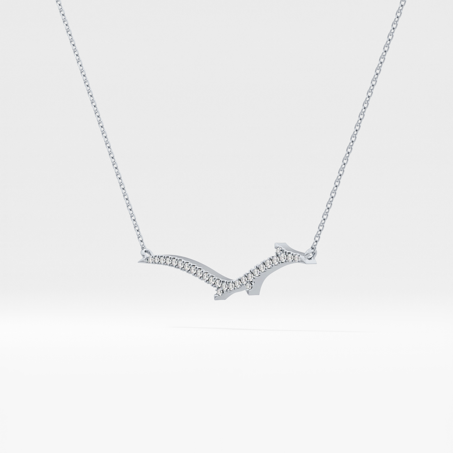 0.123 TCW Round Lab Grown Diamond Twig Necklace