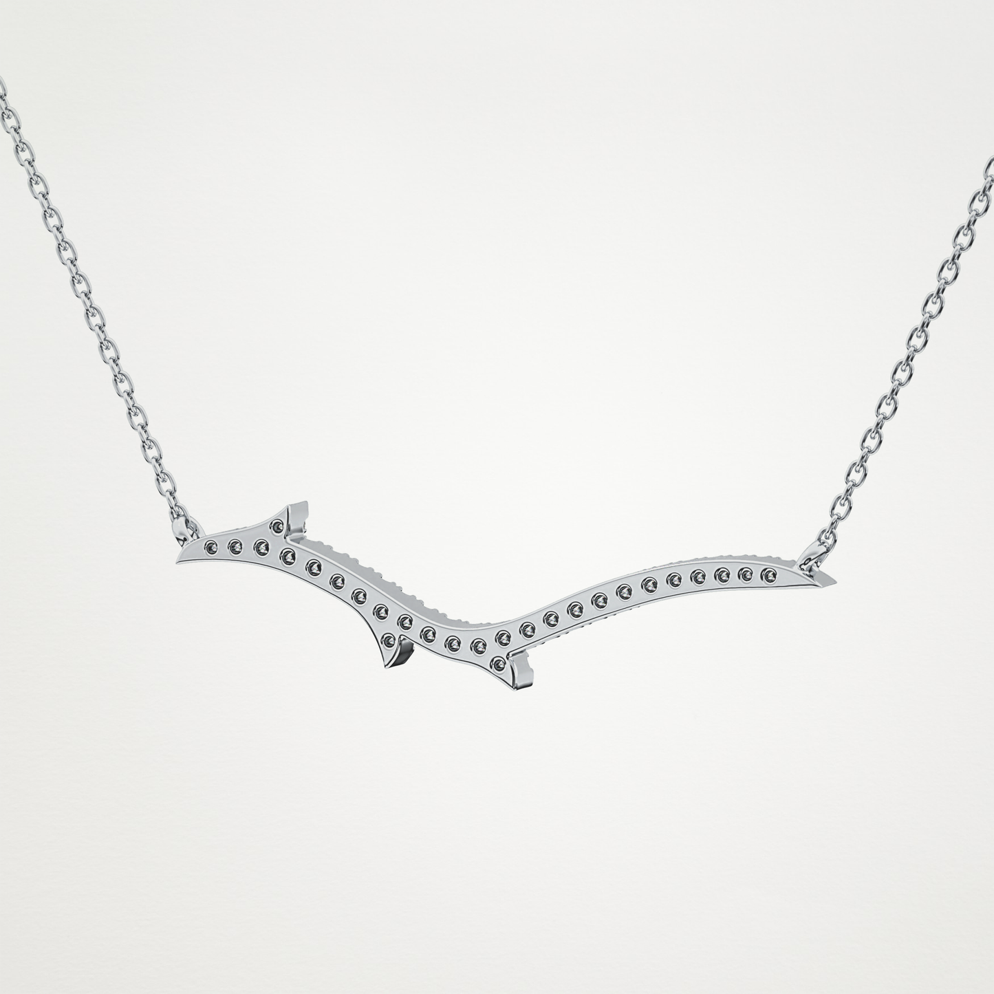 0.123 TCW Round Lab Grown Diamond Twig Necklace