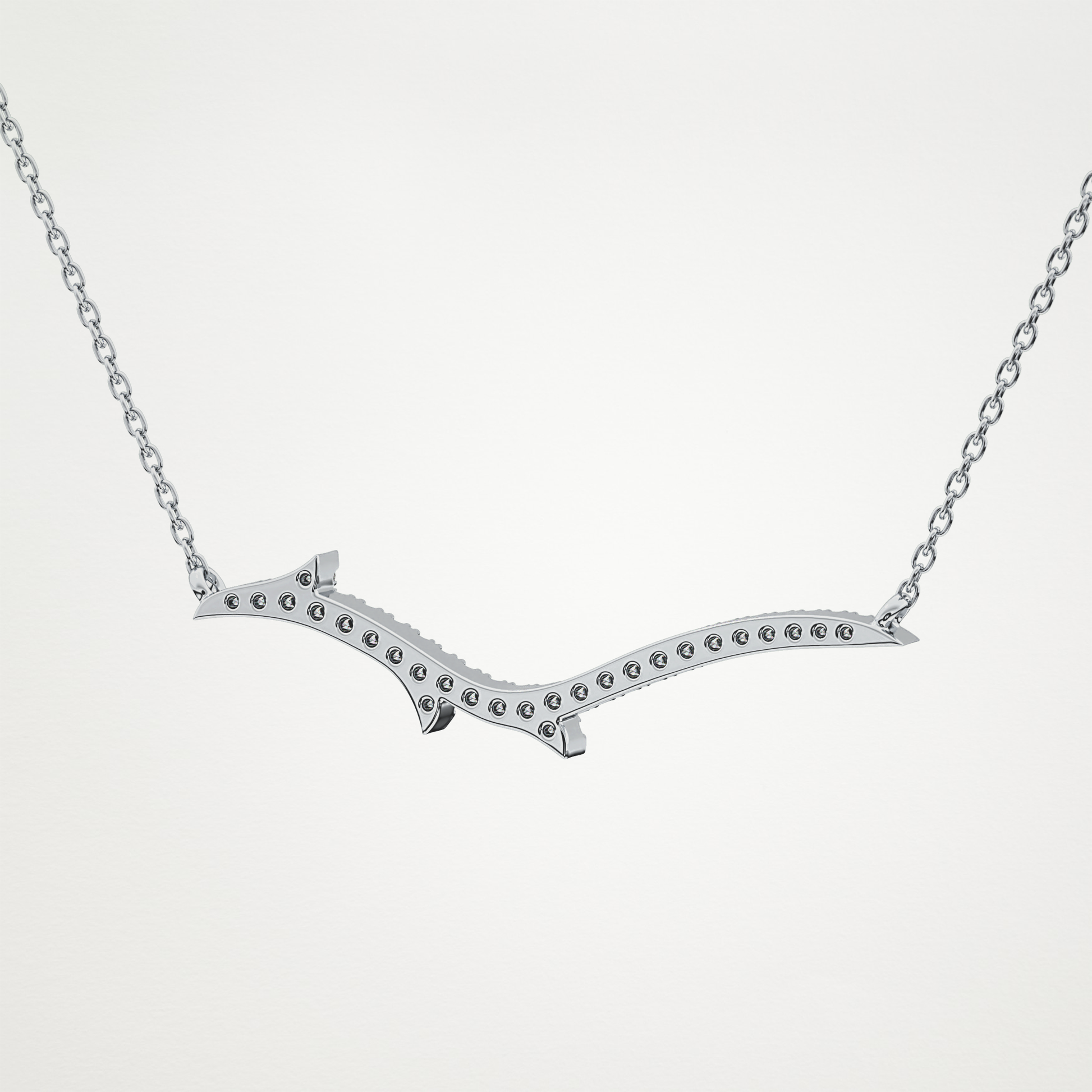 0.123 TCW Round Lab Grown Diamond Twig Necklace