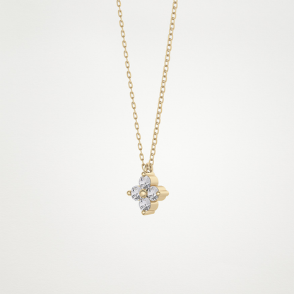 0.16 TCW Round Lab Grown Diamond Flower Design Necklace