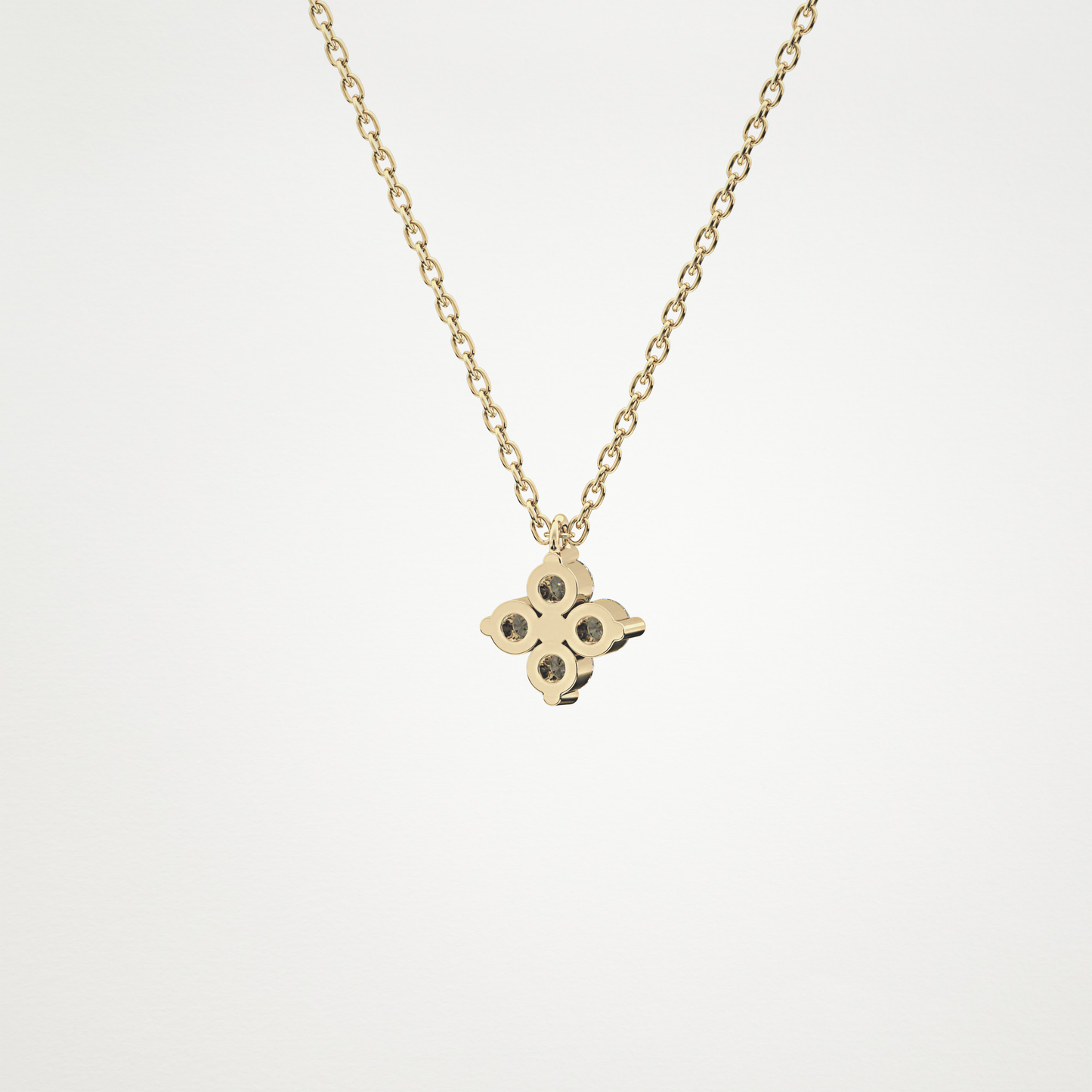 0.16 TCW Round Lab Grown Diamond Flower Design Necklace