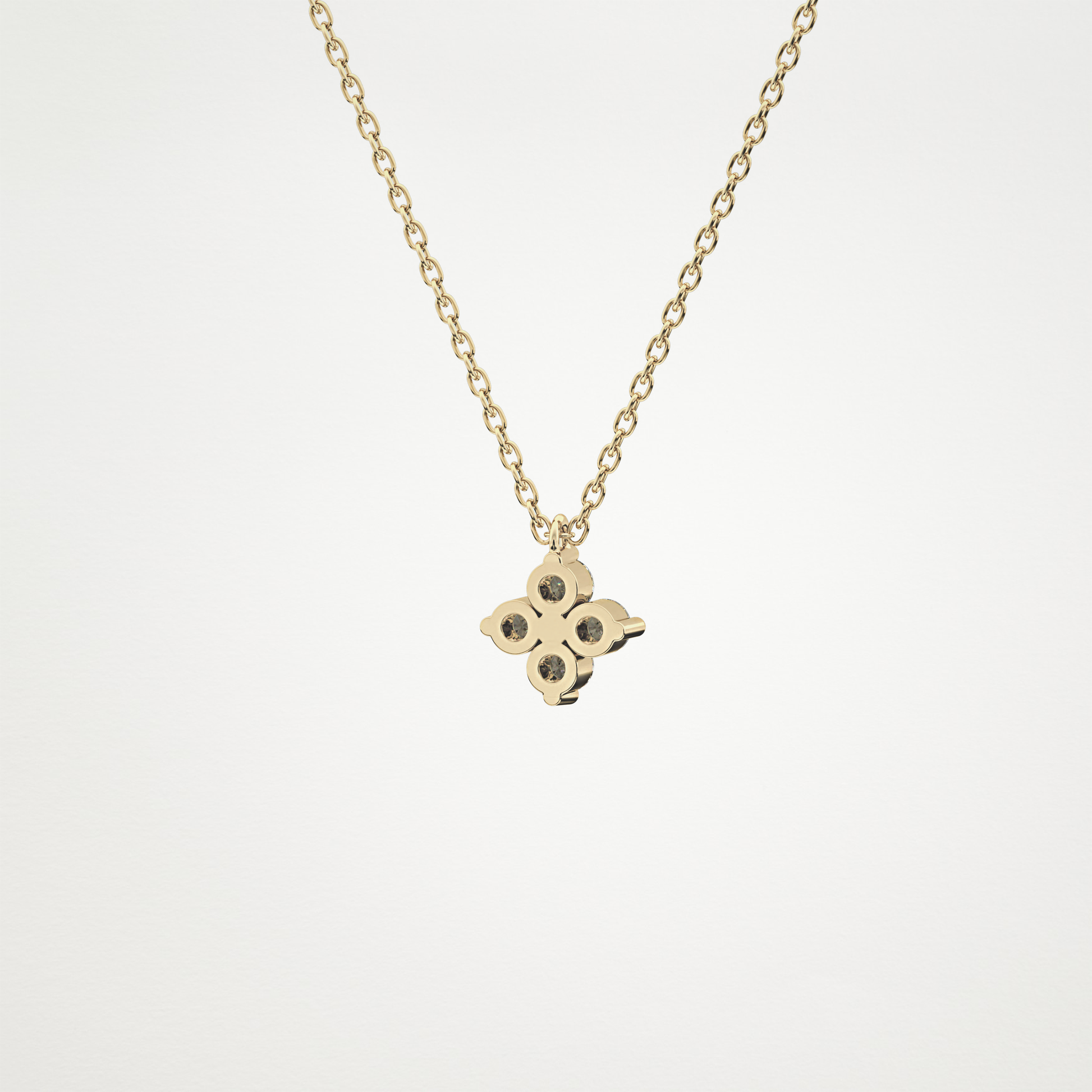 0.16 TCW Round Lab Grown Diamond Flower Design Necklace