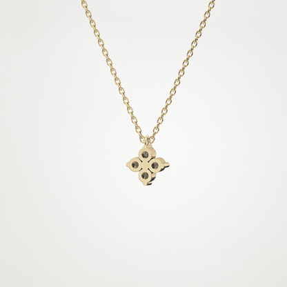 0.16 TCW Round Lab Grown Diamond Flower Design Necklace