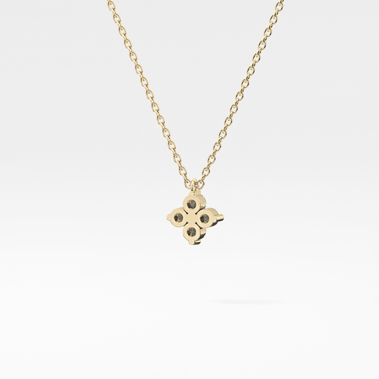 0.16 TCW Round Lab Grown Diamond Flower Design Necklace