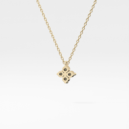0.16 TCW Round Lab Grown Diamond Flower Design Necklace