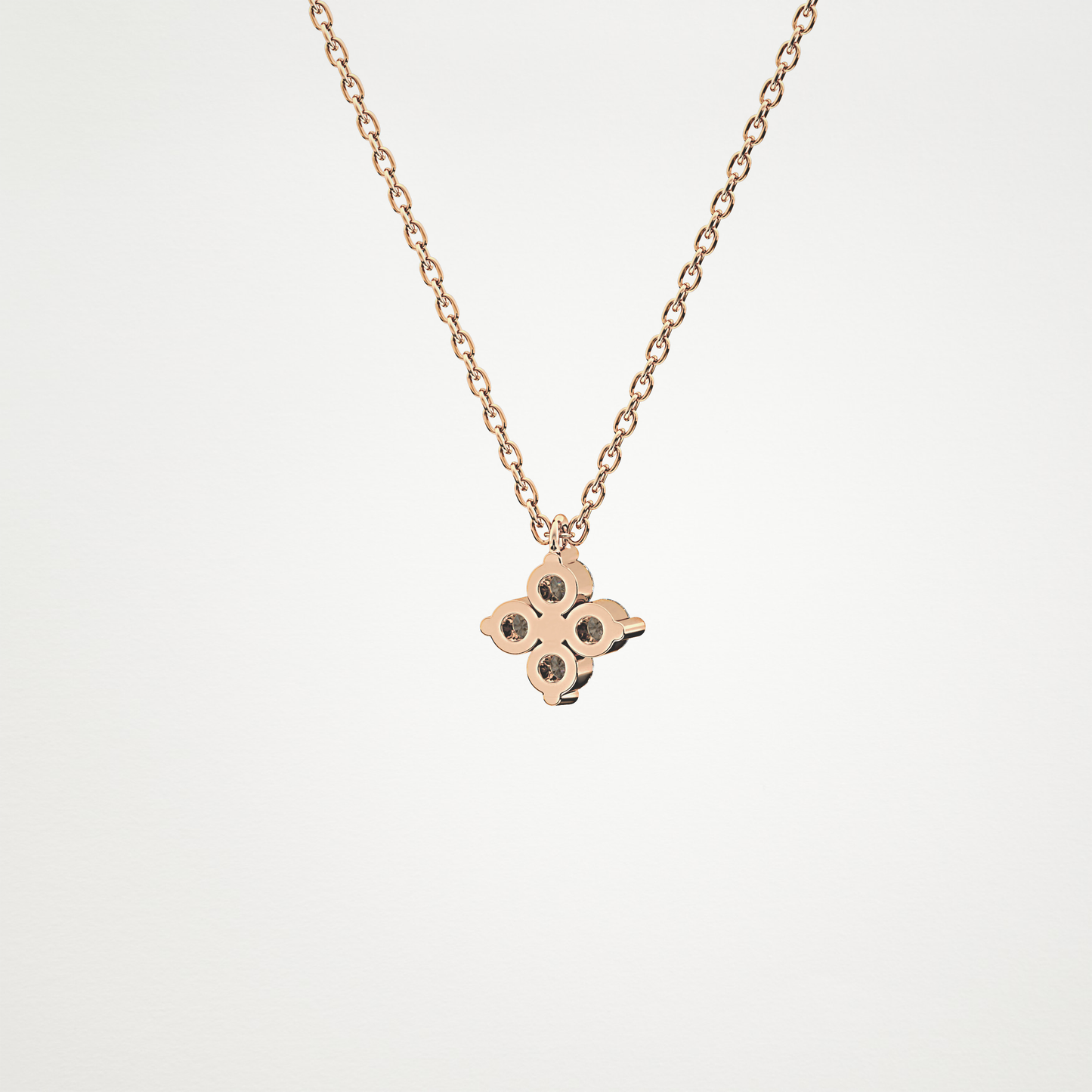 0.16 TCW Round Lab Grown Diamond Flower Design Necklace