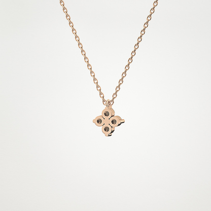 0.16 TCW Round Lab Grown Diamond Flower Design Necklace