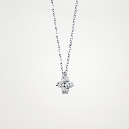 0.16 TCW Round Lab Grown Diamond Flower Design Necklace
