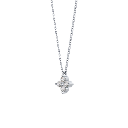 0.16 TCW Round Lab Grown Diamond Flower Design Necklace