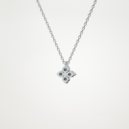 0.16 TCW Round Lab Grown Diamond Flower Design Necklace