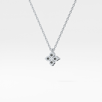 0.16 TCW Round Lab Grown Diamond Flower Design Necklace