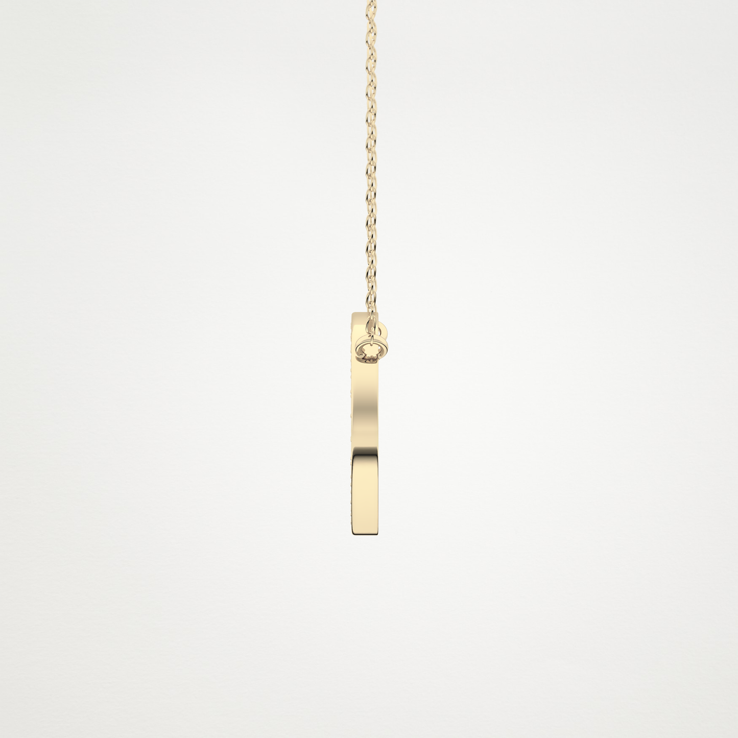 0.17 TCW Round Lab Grown Diamond A Initial Printed Halo Necklace
