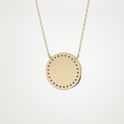 0.17 TCW Round Lab Grown Diamond A Initial Printed Halo Necklace