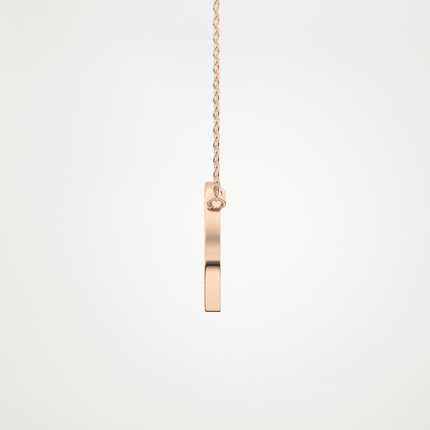 0.17 TCW Round Lab Grown Diamond A Initial Printed Halo Necklace