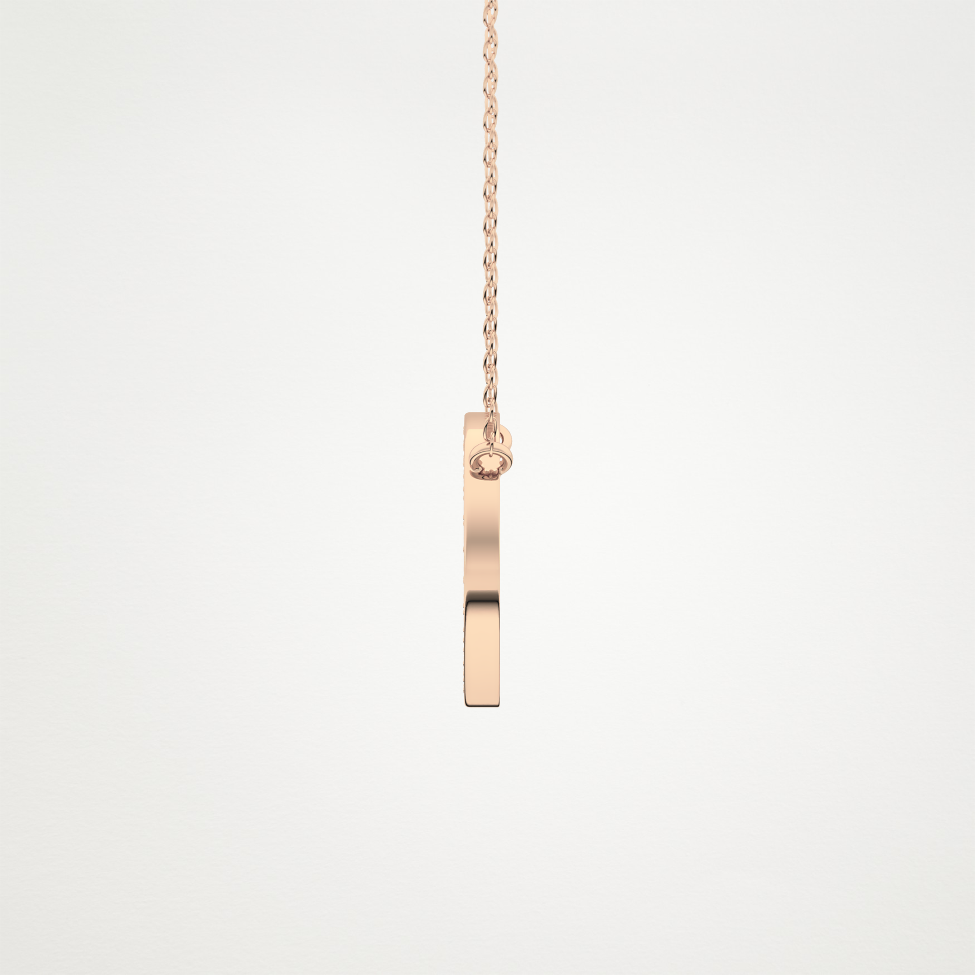 0.17 TCW Round Lab Grown Diamond A Initial Printed Halo Necklace