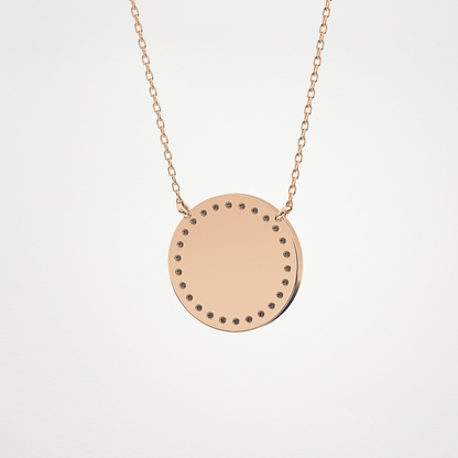 0.17 TCW Round Lab Grown Diamond A Initial Printed Halo Necklace