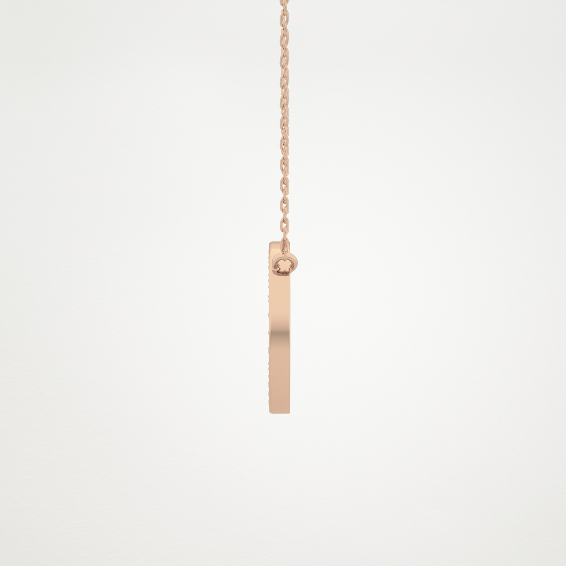 0.17 TCW Round Lab Grown Diamond A Initial Printed Halo Necklace