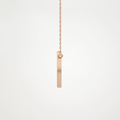 0.17 TCW Round Lab Grown Diamond A Initial Printed Halo Necklace