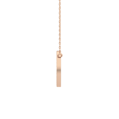 0.17 TCW Round Lab Grown Diamond A Initial Printed Halo Necklace