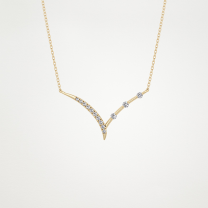 0.128 TCW Round Lab Grown Diamond Half Chevron Necklace