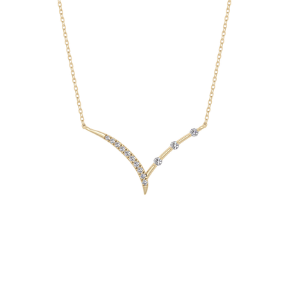 0.128 TCW Round Lab Grown Diamond Half Chevron Necklace