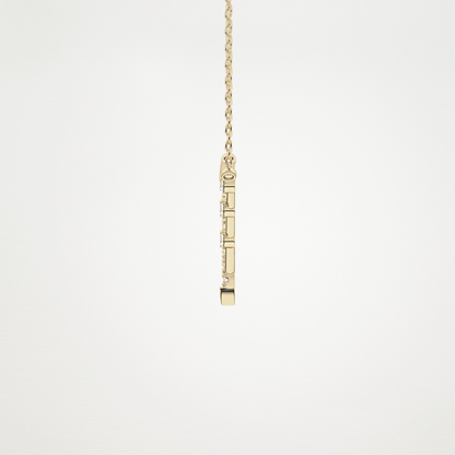 0.128 TCW Round Lab Grown Diamond Half Chevron Necklace