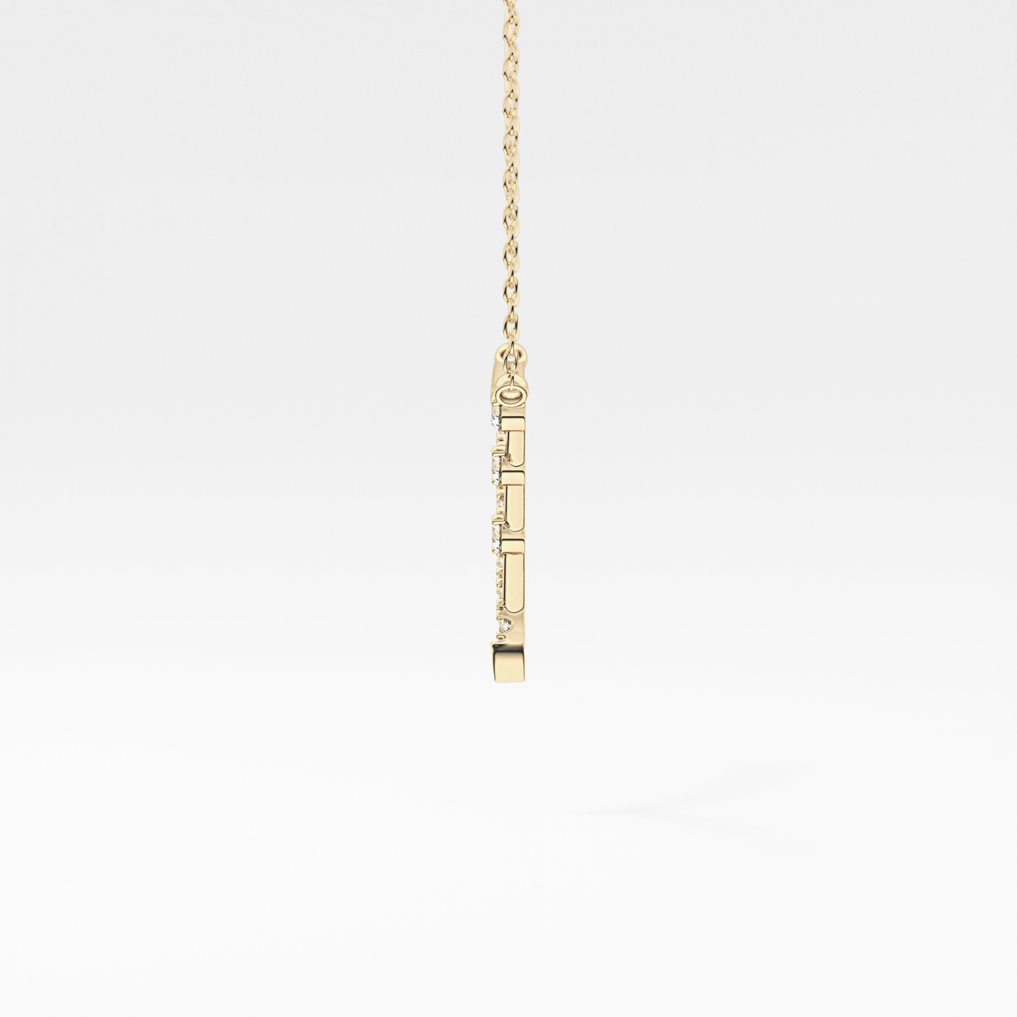 0.128 TCW Round Lab Grown Diamond Half Chevron Necklace