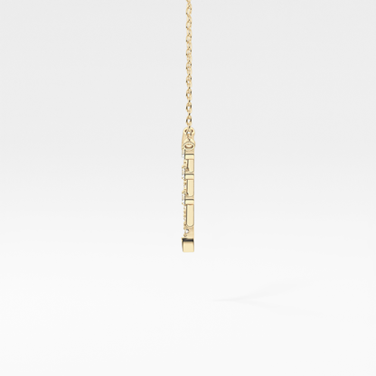 0.128 TCW Round Lab Grown Diamond Half Chevron Necklace