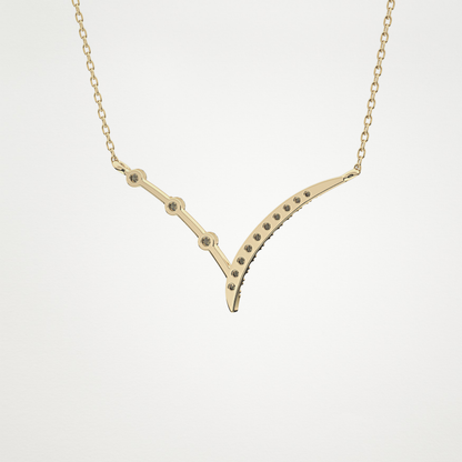 0.128 TCW Round Lab Grown Diamond Half Chevron Necklace