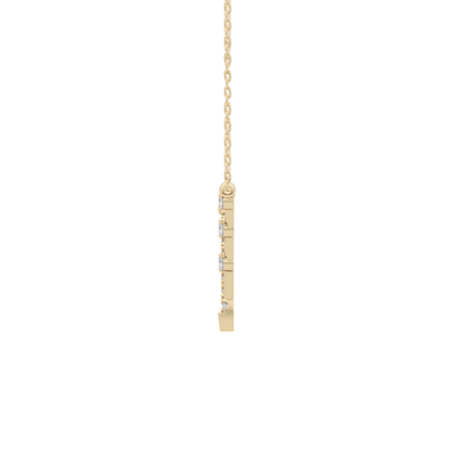 0.128 TCW Round Lab Grown Diamond Half Chevron Necklace