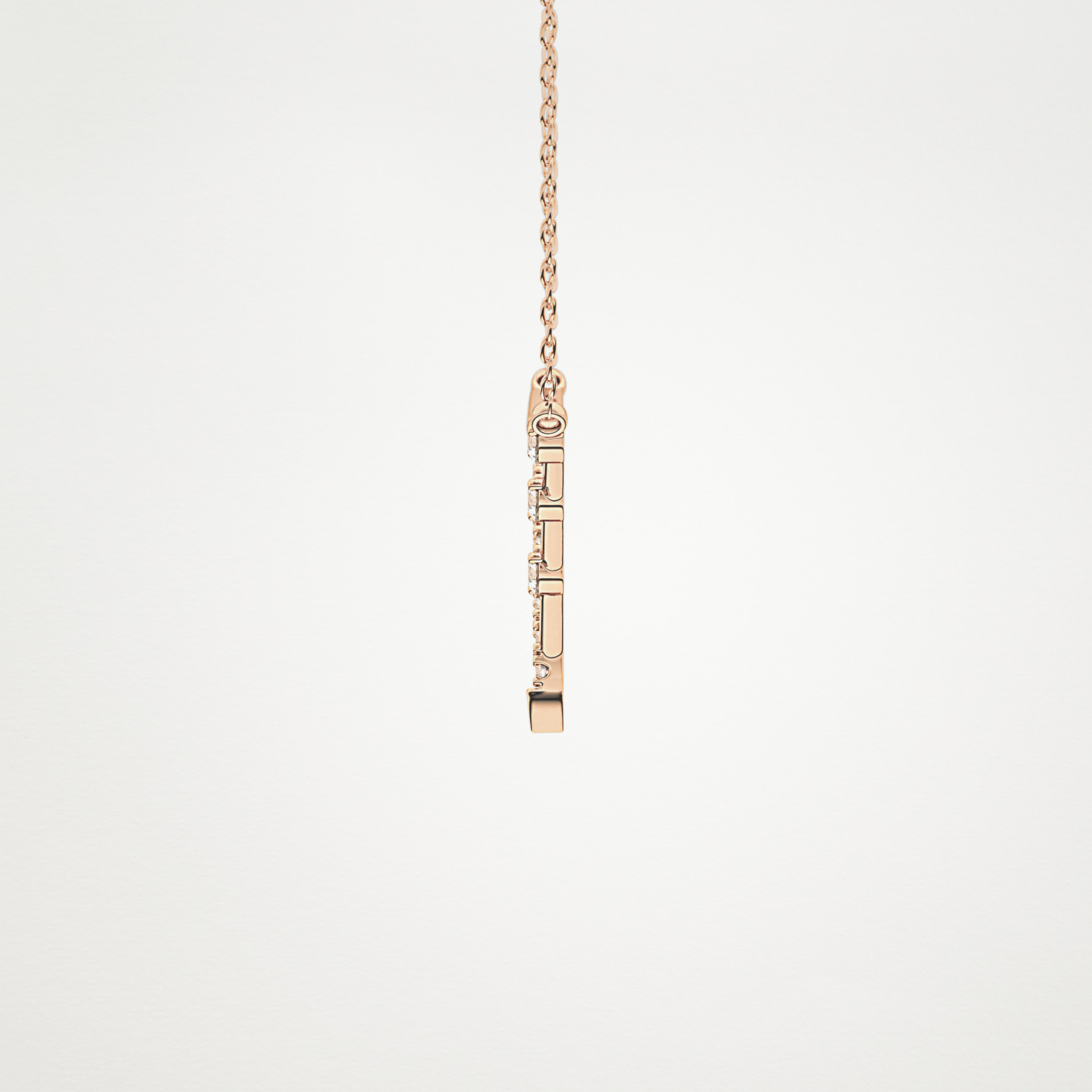 0.128 TCW Round Lab Grown Diamond Half Chevron Necklace