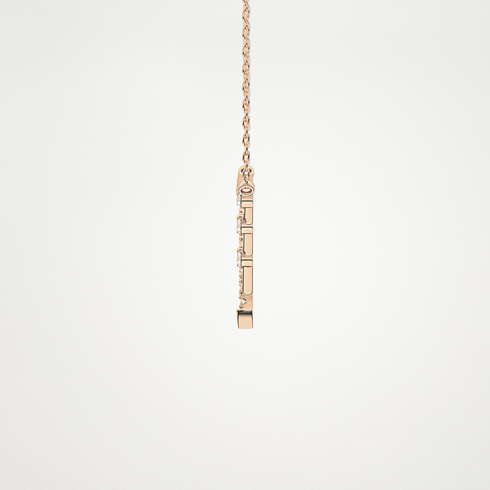 0.128 TCW Round Lab Grown Diamond Half Chevron Necklace