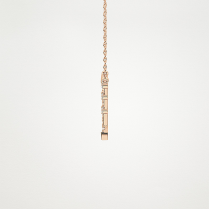 0.128 TCW Round Lab Grown Diamond Half Chevron Necklace